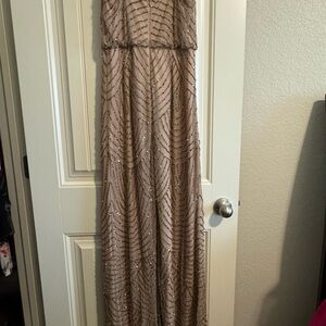Adrianna Papell Beaded Gown in Mauve